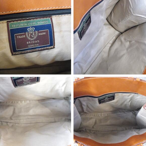 Bridas Cognac Leather Top Handle Satchel Bag Pre-Owned Classic - Picture 8 of 14